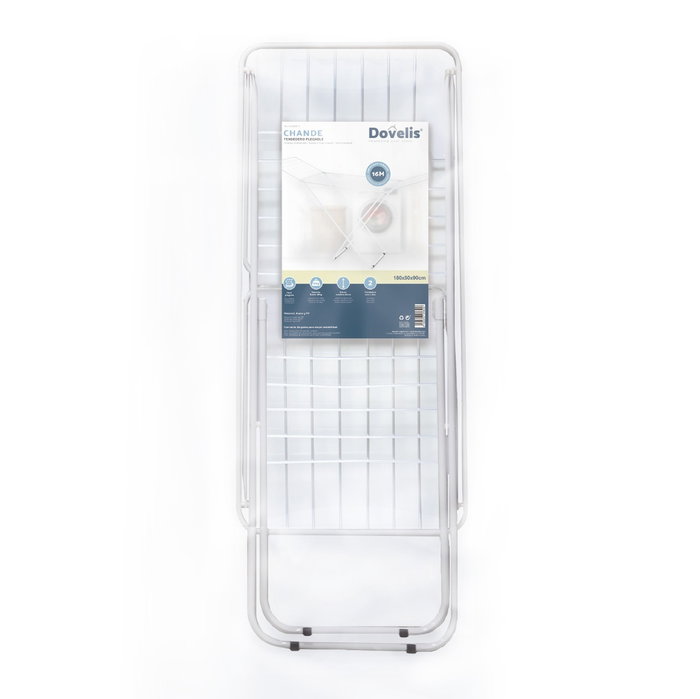 Dovelis Tendedero plegable Chande de 2 alas, acero pintado, 180x50x90cm, Blanco Dovelis Tendedero plegable Chande de 2 alas, acero pintado, 180x50x90cm, Blanco