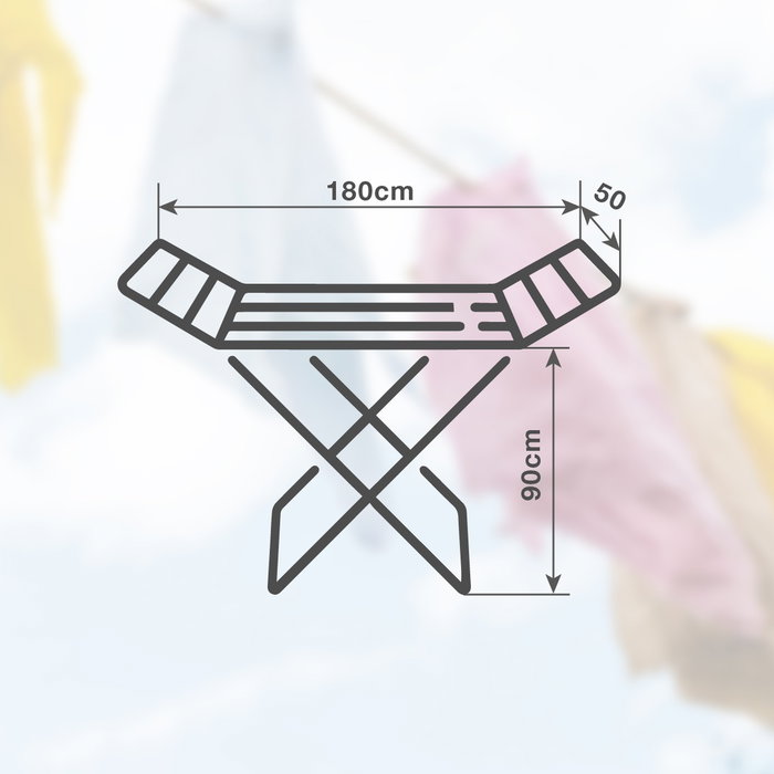 Dovelis Tendedero plegable Chande de 2 alas, acero pintado, 180x50x90cm, Blanco Dovelis Tendedero plegable Chande de 2 alas, acero pintado, 180x50x90cm, Blanco