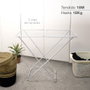 Dovelis Tendedero plegable Chande de 2 alas, acero pintado, 180x50x90cm, Blanco