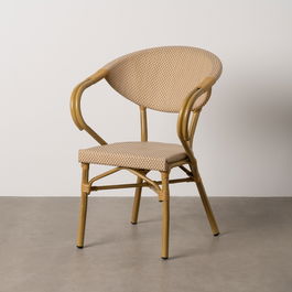 Silla Beige Aluminio-Textileno Exterior 57 X 58,50 X 82 cm (Set de 2)
