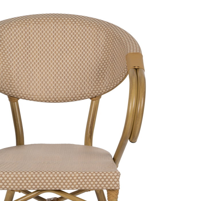 Silla Beige Aluminio-Textileno Exterior 57 X 58,50 X 82 cm (Set de 2)