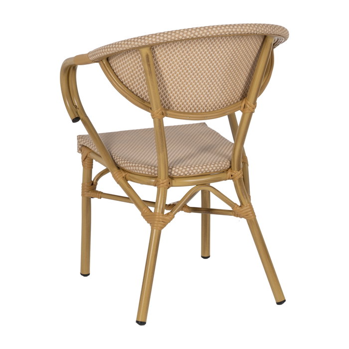 Silla Beige Aluminio-Textileno Exterior 57 X 58,50 X 82 cm (Set de 2)