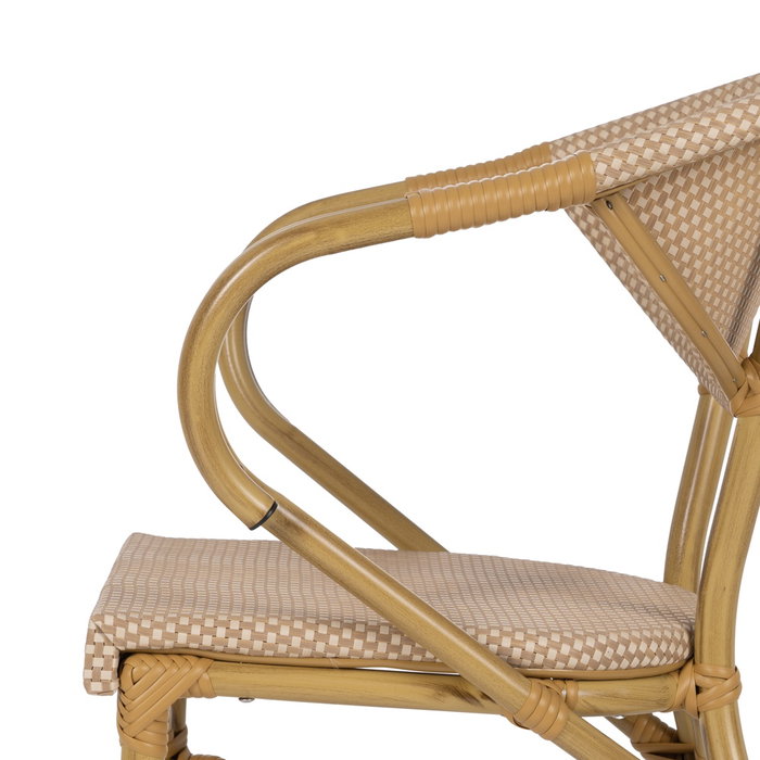 Silla Beige Aluminio-Textileno Exterior 57 X 58,50 X 82 cm (Set de 2)
