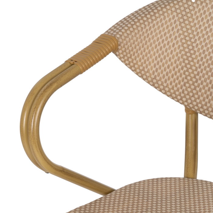 Silla Beige Aluminio-Textileno Exterior 57 X 58,50 X 82 cm (Set de 2)