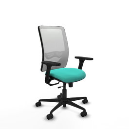 PIQUERAS Y CRESPO Silla de oficina Zulema Turquesa y Blanco