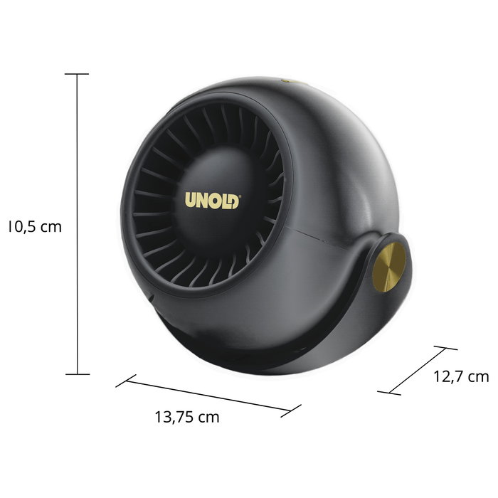 UNOLD Breezy Bowl 86675 Ventilador de mano recargable Negro