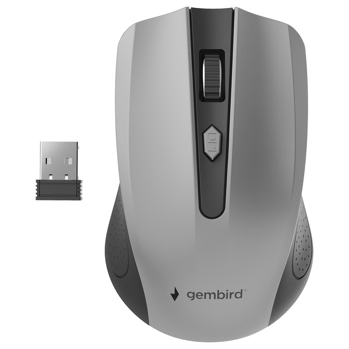 Gembird MUSW-4B-04-BG Ratón Óptico Inalámbrico RF 4 Botones 1600 DPI para Mano Derecha, Color Negro Gris Gembird MUSW-4B-04-BG Ratón Óptico Inalámbrico RF 4 Botones 1600 DPI para Mano Derecha, Color Negro Gris