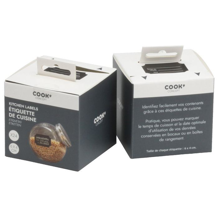 Cook Concept Juego de 24 Etiquetas Adhesivas para Cocina 6x4 cm