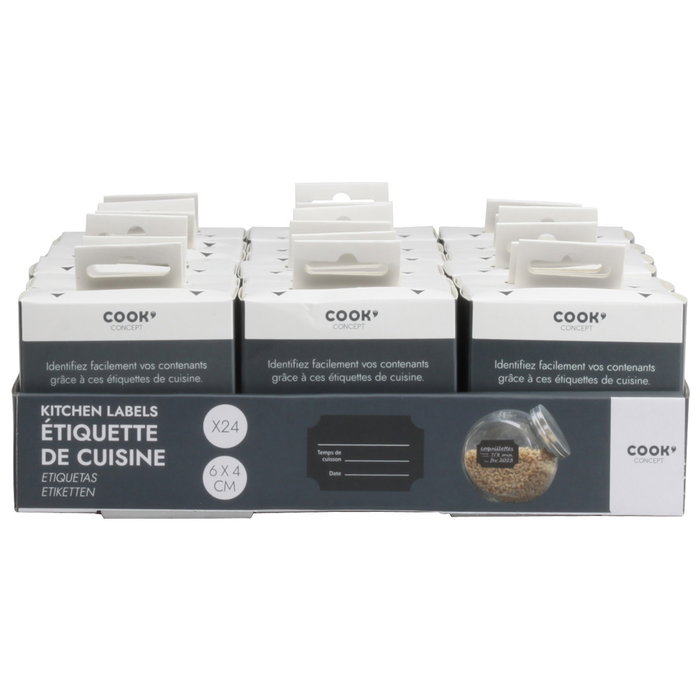 Cook Concept Juego de 24 Etiquetas Adhesivas para Cocina 6x4 cm