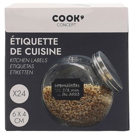 Cook Concept Juego de 24 Etiquetas Adhesivas para Cocina 6x4 cm