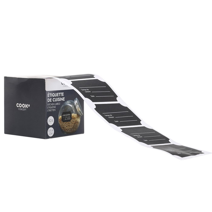 Cook Concept Juego de 24 Etiquetas Adhesivas para Cocina 6x4 cm