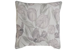 DKD Home Decor Cojín de Poliéster Tulipanes Impreso Multicolor