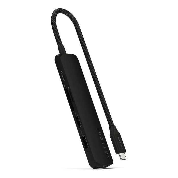 Satechi USB-C Slim Multi-Port Hub 6 en 1 ST-P6SK, Schwarz