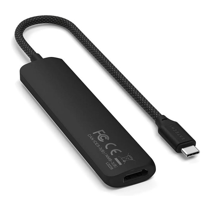 Satechi USB-C Slim Multi-Port Hub 6 en 1 ST-P6SK, Schwarz