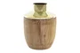 DKD Home Decor Jarrón Acacia Marrón y Dorado 15x15x20 cm