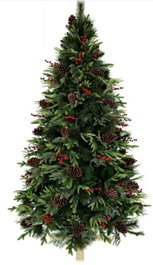 DKD Home Decor Árbol de Navidad LED Verde de 150 cm con 180 Luces Cálidas