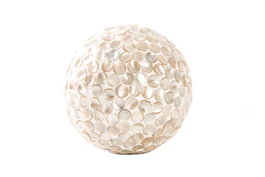 DKD Home Decor Bola de Decoración Nácar Blanco 12x12x12 cm