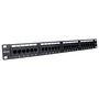Phasak PU 2956 - Panel de Transferencia de Patch Rack 19" 24 Puertos Cat.6 FTP Dual Block Altura 1U Negro