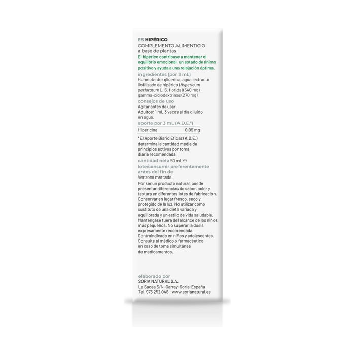 Soria Natural Extracto de Hipérico Fórmula XXI 50 ml