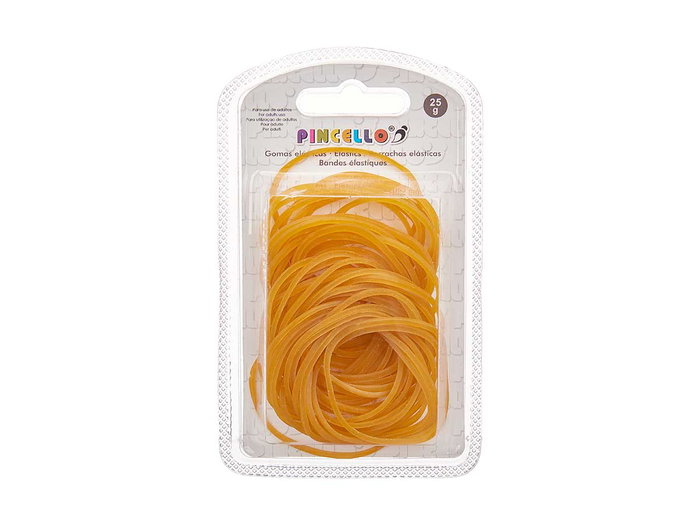 Pincello Set Gomas Elásticas Amarillo 7.5 x 12.5 x 2 cm Plástico (Set de 24)