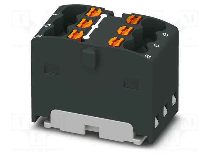 PHOENIX CONTACT PTFIX 6X1,5 BK Conector de carril de 6 bornas PHOENIX CONTACT PTFIX 6X1,5 BK Conector de carril de 6 bornas