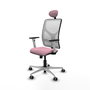 PIQUERAS Y CRESPO Silla de oficina Motilla Rosa y Blanco con mecanismo Sincro