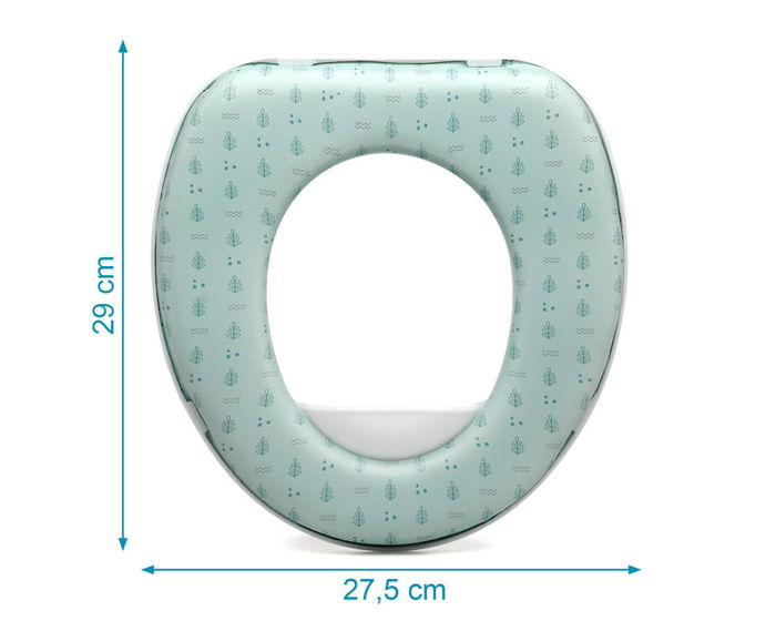 KioKids Asiento Reductor de WC Acolchado para Niños +12 Meses - Color Salvia, Colección Petits Moments