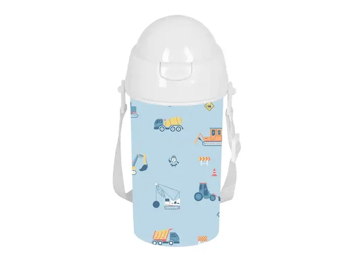 Safta Botella portalíquidos preescolar 500 ml con apertura automática y pajita Safta Botella portalíquidos preescolar 500 ml con apertura automática y pajita