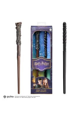 Noble Collection Harry Potter & Ginny Weasley Paquete doble de varitas de juego de rol