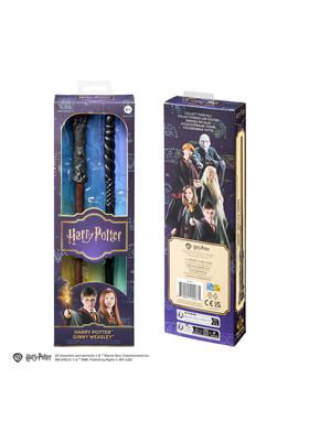 Noble Collection Harry Potter & Ginny Weasley Paquete doble de varitas de juego de rol