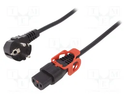IEC LOCK Cable de alimentación H05VV-F 3m con enchufe CEE 7/7 y IEC C13