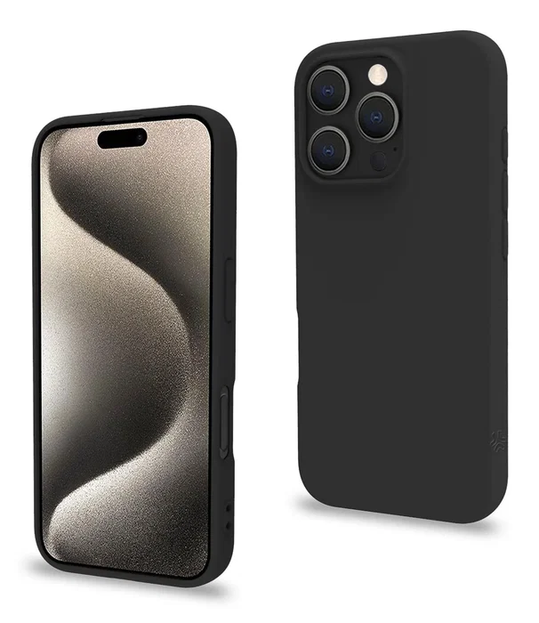 Celly CROMO1079BK Funda para iPhone 16 Pro Negro - Protección contra Golpes y Rayones - Compatible Apple