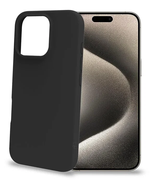 Celly CROMO1079BK Funda para iPhone 16 Pro Negro - Protección contra Golpes y Rayones - Compatible Apple
