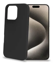 Celly CROMO1079BK Funda para iPhone 16 Pro Negro - Protección contra Golpes y Rayones - Compatible Apple