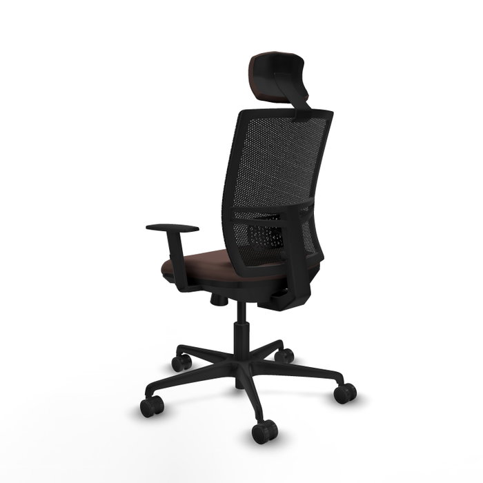 PIQUERAS Y CRESPO Silla de oficina Yunquera con mecanismo Sincro/Traslack, marrón oscuro y negro PIQUERAS Y CRESPO Silla de oficina Yunquera con mecanismo Sincro/Traslack, marrón oscuro y negro
