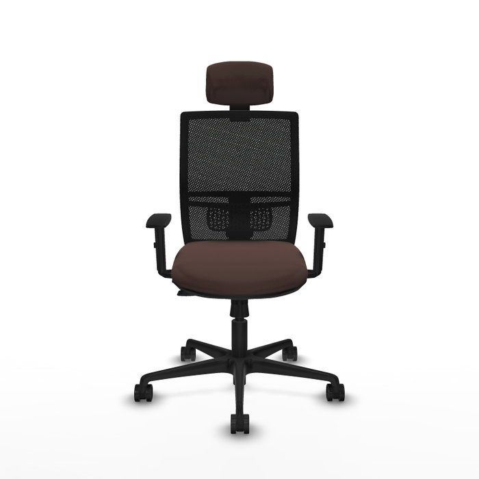 PIQUERAS Y CRESPO Silla de oficina Yunquera con mecanismo Sincro/Traslack, marrón oscuro y negro PIQUERAS Y CRESPO Silla de oficina Yunquera con mecanismo Sincro/Traslack, marrón oscuro y negro