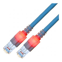EasyLan DualBoot LED Patchkabel S/FTP Cat.6 RJ45 LSOH 1 m Azul