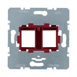 BERKER 454101 Placa con soporte rojo para insertos de módulo doble