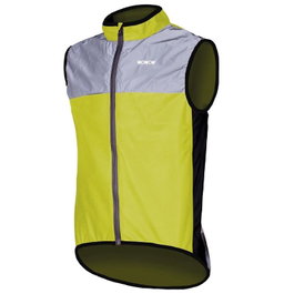 Wowow Chaleco Cortavientos Reflectante Gris Amarillo Talla S
