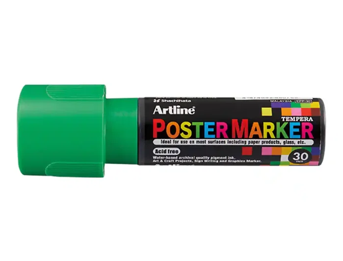 Artline Poster Marker EPP-30 punta rectangular 30 mm verde fluor Artline Poster Marker EPP-30 punta rectangular 30 mm verde fluor