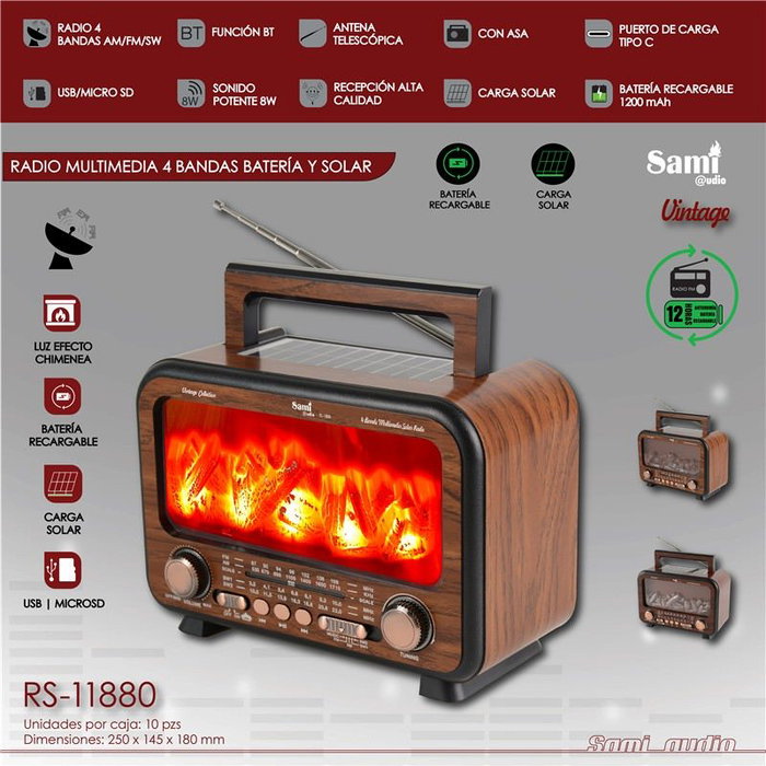 SAMI Radio Sami Vintage de 4 bandas en madera