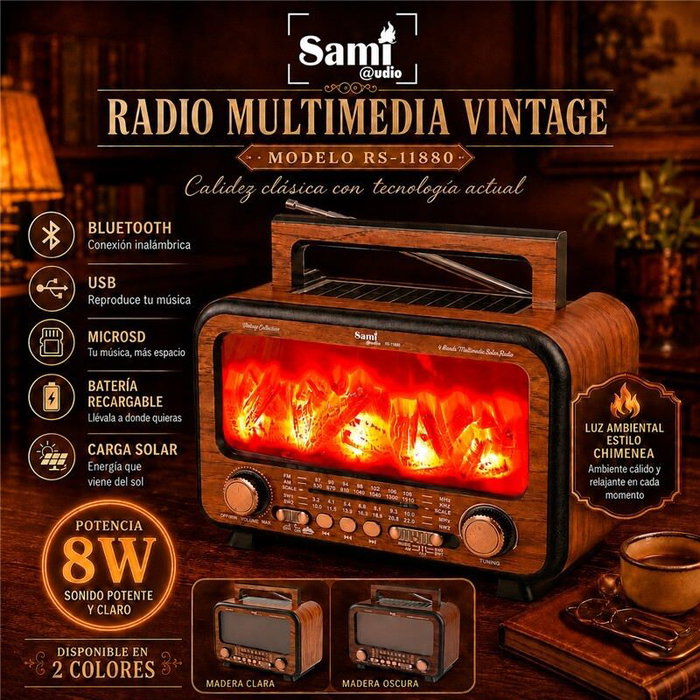SAMI Radio Sami Vintage de 4 bandas en madera