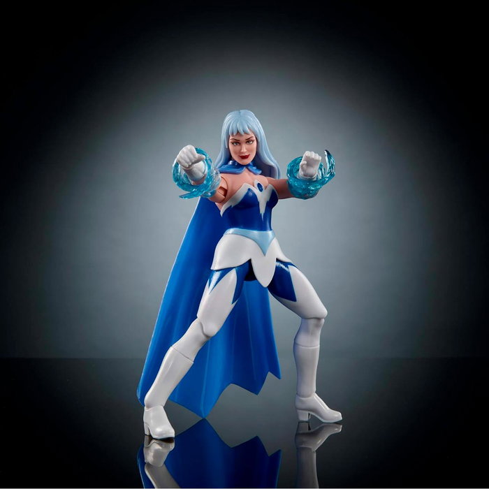 MATTEL 0194735 Figura de Acción MOTU Origins Frosta de Masters of the Universe - 14 cm con 16 Puntos de Articulación y Accesorios de Hielo