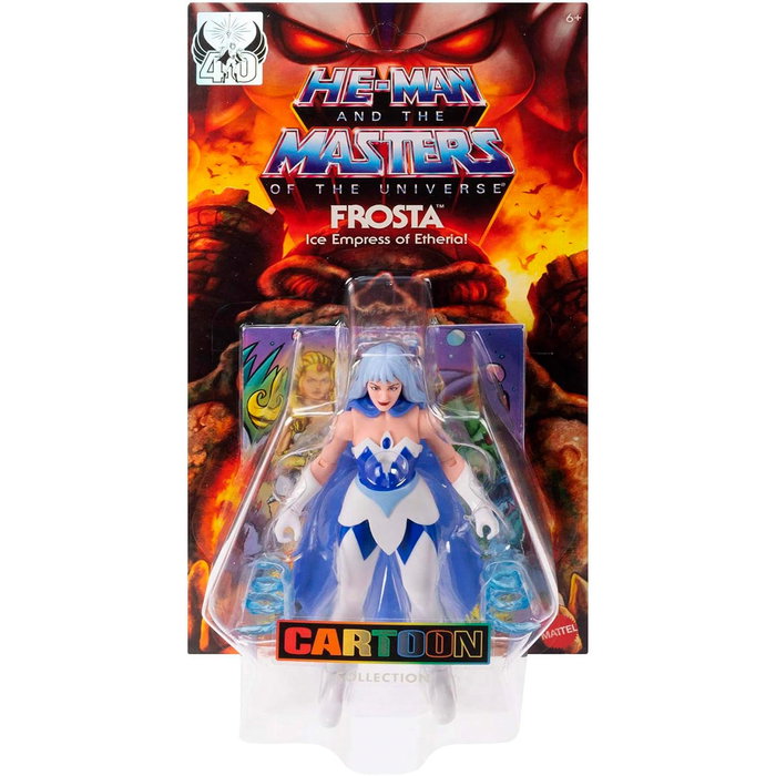MATTEL 0194735 Figura de Acción MOTU Origins Frosta de Masters of the Universe - 14 cm con 16 Puntos de Articulación y Accesorios de Hielo