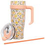 Cook Concept Mug Térmico 1,2 L Miami Flower con Asa para Bebidas Frías y Calientes