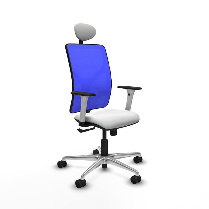 PIQUERAS Y CRESPO Silla de oficina Motilla con mecanismo Sincro, Azul y Blanco PIQUERAS Y CRESPO Silla de oficina Motilla con mecanismo Sincro, Azul y Blanco
