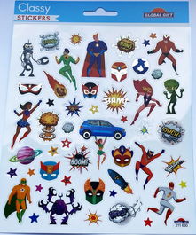 Stickers Grupo Global Gift Bolsa 1H Classy Superheroes Glitter