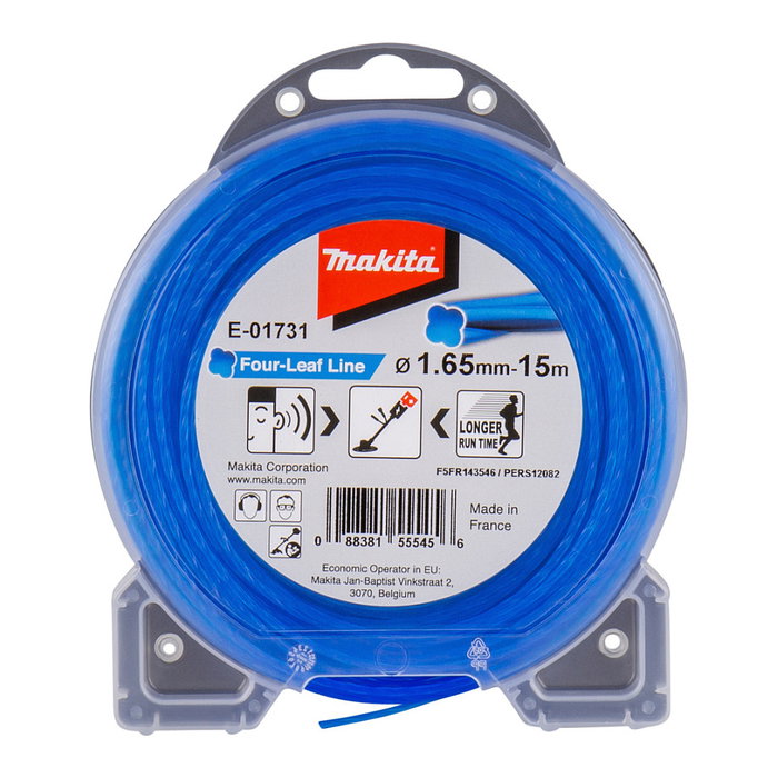 Makita E-01731 Hilo de corte de cuatro hojas de 1,65 mm, 15 m Makita E-01731 Hilo de corte de cuatro hojas de 1,65 mm, 15 m