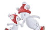 DKD Home Decor Figura de Ratón Blanco y Rojo en Resina
