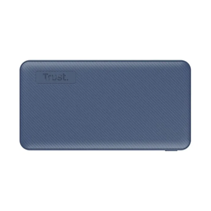 Trust Powerbank Primo ECO 25028 Batería Externa 10000 mAh Ultrafina Azul - 1 USB-C (15W) + 2 USB-A (12W) - Carga Rápida - Materiales Reciclados